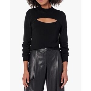 The Drop Women's Isaac Cutout Rib Mock Neck Sweater Top
